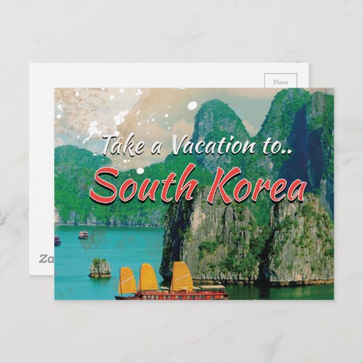 Zuid-Korea reisposter Briefkaart (Voorkant / Achterkant)