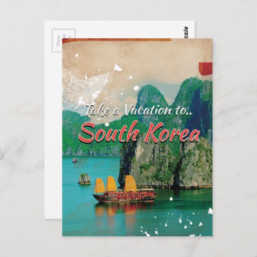 Zuid-Korea reisposter Briefkaart (Voorkant / Achterkant)
