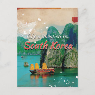 Zuid-Korea reisposter Briefkaart