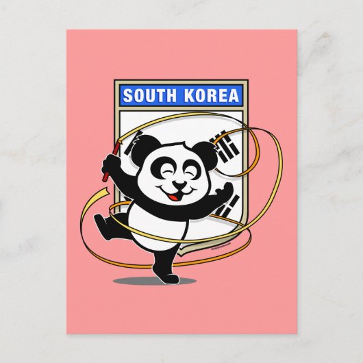 Zuid-Korea Rhythmic Gymnastics Panda Briefkaart (Voorkant)
