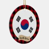 Zuid-Korea, Rode buffels en Koreaanse vlag Keramisch Ornament (Rechts)