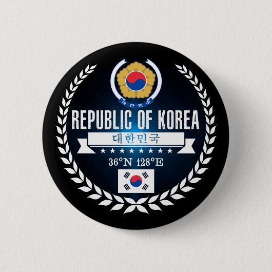 Zuid-Korea Ronde Button 5,7 Cm (Voorkant)