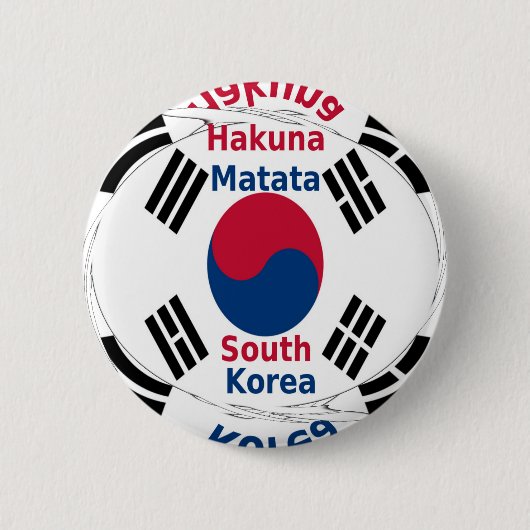 Zuid-Korea Ronde Button 5,7 Cm (Voorkant)