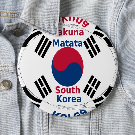 Zuid-Korea Ronde Button 6,0 Cm (In situ)