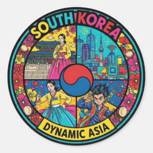 ZUID-KOREA RONDE STICKER