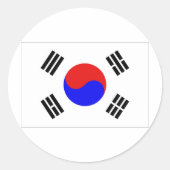Zuid-Korea Ronde Sticker (Voorkant)