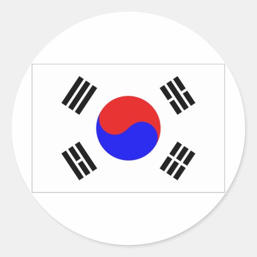 Zuid-Korea Ronde Sticker (Voorkant)