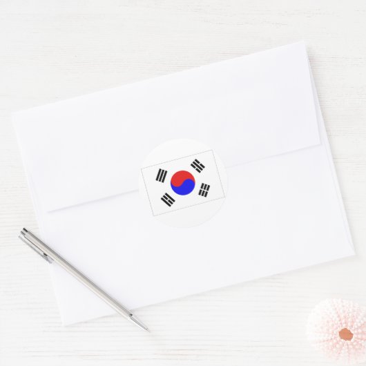 Zuid-Korea Ronde Sticker (Envelop)