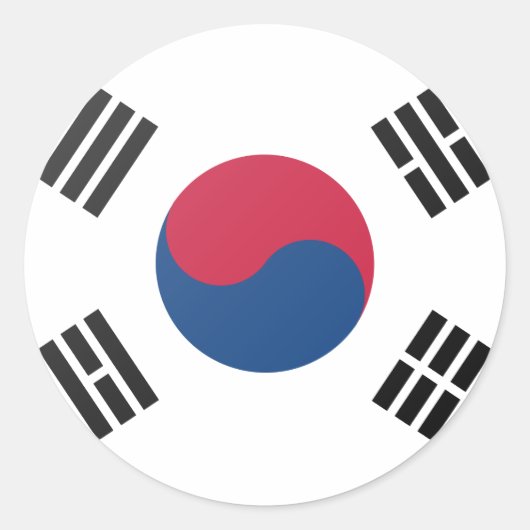 Zuid-Korea Ronde Sticker (Voorkant)
