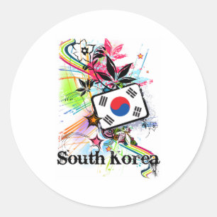 Zuid-Korea Ronde Sticker