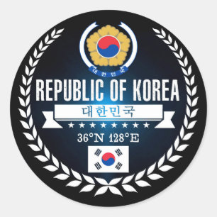 Zuid-Korea Ronde Sticker