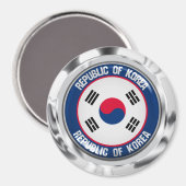 Zuid-Korea Round Embleem Magneet (Voorkant / Achterkant)