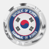 Zuid-Korea Round Embleem Magneet (Voorkant)