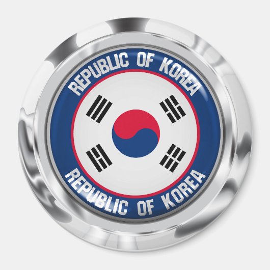 Zuid-Korea Round Embleem Magneet (Voorkant)