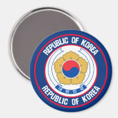 Zuid-Korea Round Embleem Magneet (Voorkant / Achterkant)