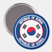 Zuid-Korea Round Embleem Magneet (Voorkant / Achterkant)