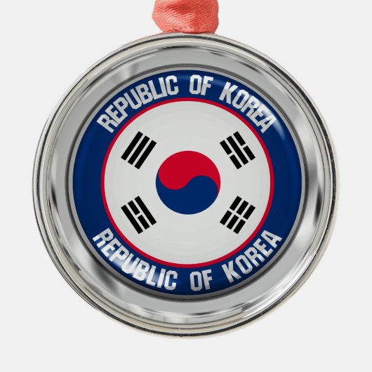 Zuid-Korea Round Embleem Metalen Ornament (Voorkant)