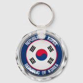 Zuid-Korea Round Embleem Sleutelhanger (Voorkant)