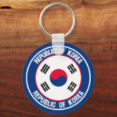 Zuid-Korea Round Embleem Sleutelhanger (Voorkant)
