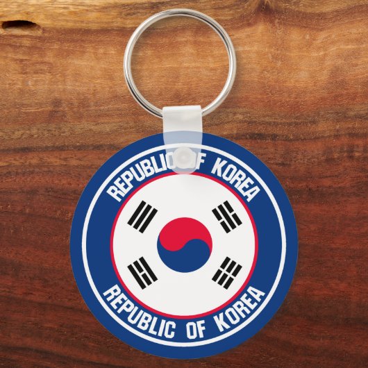 Zuid-Korea Round Embleem Sleutelhanger (Voorkant)