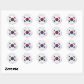 Zuid-Korea scheurt vlagklassieker ronde Sticker (Vel)