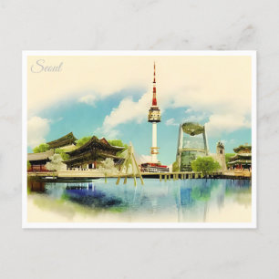 Zuid-Korea Seoul beroemde iconische bezienswaardi Briefkaart