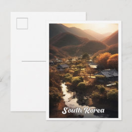 Zuid-Korea Seoul Natuur Reis Illustratie Briefkaart