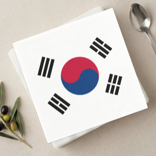 Zuid-Korea Servetten, Koreaanse Vlag feest / sport Servet
