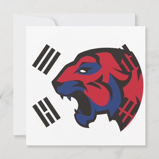 Zuid-Korea Siberische Tijger Zuid-Koreaans Nationa Kaart (Voorkant)