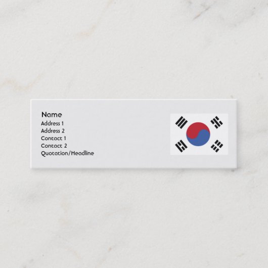 Zuid-Korea - Skinny Mini Visitekaartje (Voorkant)