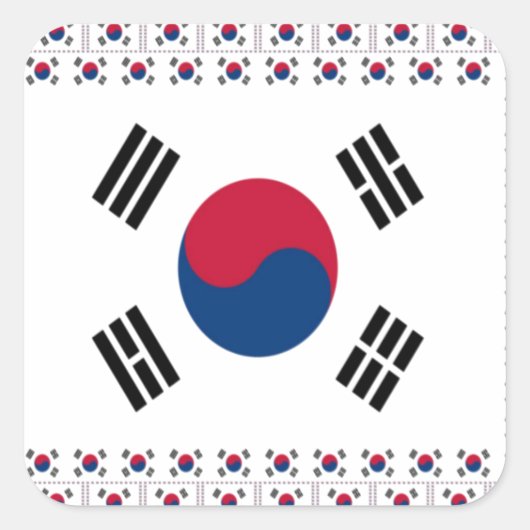 Zuid-Korea Square Sticker (Voorkant)