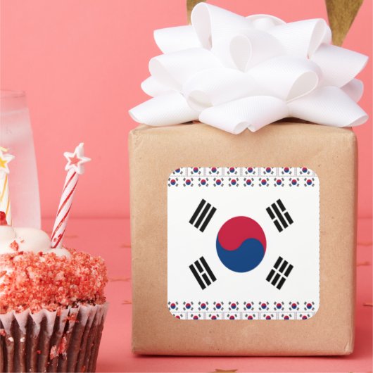 Zuid-Korea Square Sticker (Feest)