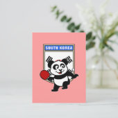 Zuid-Korea Tennis Panda Briefkaart (Staand voorkant)