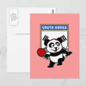 Zuid-Korea Tennis Panda Briefkaart (Voorkant / Achterkant)