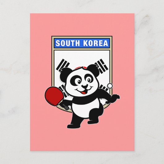 Zuid-Korea Tennis Panda Briefkaart (Voorkant)