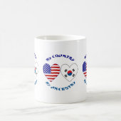 Zuid-Korea USA Hart Vlag Mijn land Mijn afkomst Magische Mok (Center)