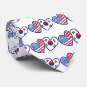 Zuid-Korea USA Love Hearts Stropdas (Opgerold)