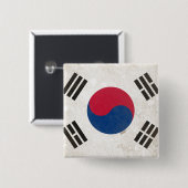 Zuid-Korea Vierkante Button 5,1 Cm (Voorkant /achterkant)
