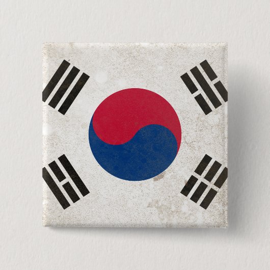 Zuid-Korea Vierkante Button 5,1 Cm (Voorkant)