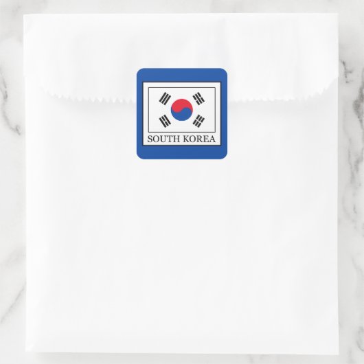 Zuid-Korea Vierkante Sticker (Tas)
