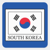 Zuid-Korea Vierkante Sticker (Voorkant)