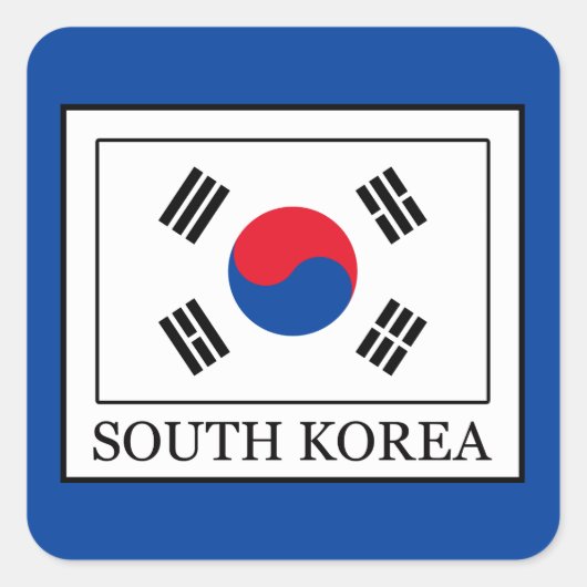 Zuid-Korea Vierkante Sticker (Voorkant)