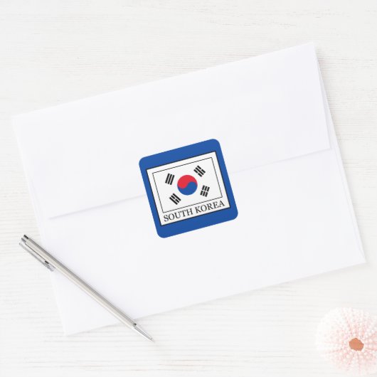 Zuid-Korea Vierkante Sticker (Envelop)