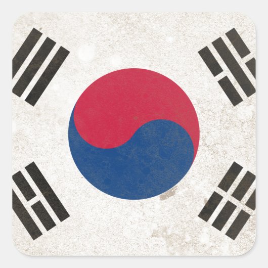 Zuid-Korea Vierkante Sticker (Voorkant)