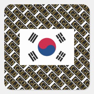 ZUID-KOREA VIERKANTE STICKER