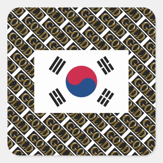 ZUID-KOREA VIERKANTE STICKER (Voorkant)