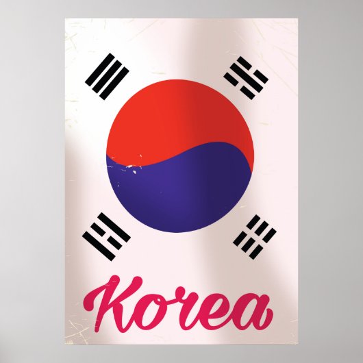 Zuid-Korea Vintage reisposter Poster (Voorkant)