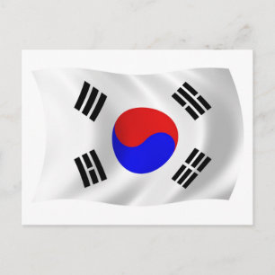Zuid-Korea Vlag Ansichtkaart Briefkaart