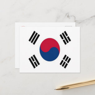 Zuid-Korea - vlag - Briefkaart