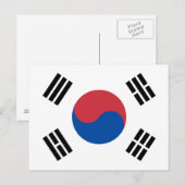 Zuid-Korea Vlag Briefkaart (Voorkant / Achterkant)